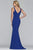 Faviana - Contoured Deep V-Neck Trumpet Dress 10223 - 1 pc Royal In Size 2 Available CCSALE 2 / Royal