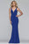 Faviana - Contoured Deep V-Neck Trumpet Dress 10223 - 1 pc Royal In Size 2 Available CCSALE 2 / Royal