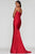 Faviana - Long Stretch Charmeuse Dress S10381 - 1 pc Ruby In Size 2 Available CCSALE 2 / Ruby