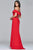 Faviana Off Shoulder Long Gown With Front Slit s8085 - 1 pc Red Hot In Size 8 Available CCSALE 8 / Red Hot