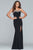 Faviana - S10200 Strapless Beaded Neckline High Slit Evening Dress - 1 pc Red In Size 4 Available CCSALE 8 / Black