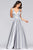 Faviana - S10474 Plunging V-Neck Empire Satin Dress Prom Dresses 00 / Silver