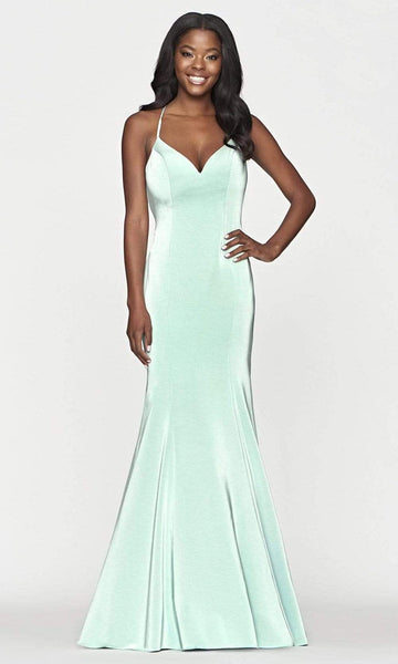Jersey two-piece with lace top Faviana Gown in Evergreen