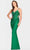 Faviana S10800 - V-Neck Sheer Back Evening Gown Evening Dresses 00 / Dark Emerald