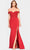 Faviana S10863E - Off Shoulder Sparkly Satin Prom Dress Evening Dresses 18E / Ruby