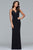 Faviana - S7999 Long Jersey Sleeveless Beaded V-neck Dress - 1 pc Black In Size 2 Available CCSALE 2 / Black