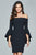 Faviana S8076 Off-Shoulder Crepe Cocktail Dress - 1 pc Black in Size 6 Available CCSALE