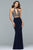 Faviana Two Piece Halter Trumpet Dress s10003 - 1 pc Navy In Size 4 Available CCSALE 4 / Navy