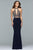 Faviana Two Piece Halter Trumpet Dress s10003 - 1 pc Navy In Size 4 Available CCSALE 4 / Navy