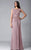 Feriani Couture - Cap Sleeve Lace Appliqued Column Gown 18402 CCSALE 16 / Rose