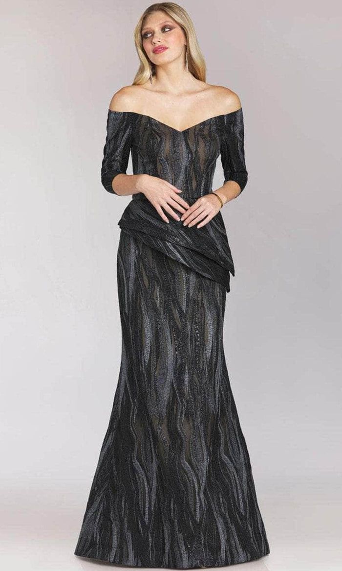 Feriani Couture - Semi-Sweetheart Trumpet Evening Dress 18212 - 1 pc Charcoal In Size 18 Available CCSALE 18 / Charcoal