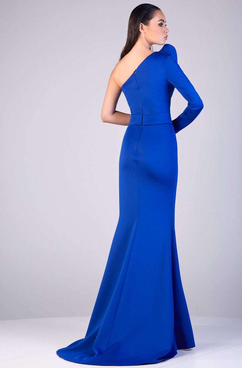Gatti Nolli Couture - OP-5198 Embellished Asymmetric Trumpet Dress ...