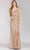 Gia Franco 12207 - V-Neck Bow Accent Evening Gown Evening Dresses 4 / Rosegold