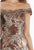 Gia Franco - Foliage Sequined Off-Shoulder Trumpet Dress 12903 - 1 pc Bronze In Size 18 Available CCSALE 18 / Bronze