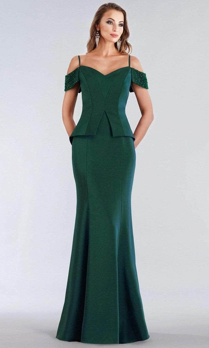 Gia Franco - Jeweled Off Shoulder Formal Dress 12954 - 1 pc Emerald In Size 18 Available CCSALE 18 / Emerald