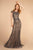 GLS by Gloria - GL2533 Jeweled Cap Sleeves Sheath Evening Gown Special Occasion Dress XS / Dark Gray