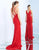 Ieena Duggal - 25846I V-Neck High Slit Sheath Gown Evening Dresses