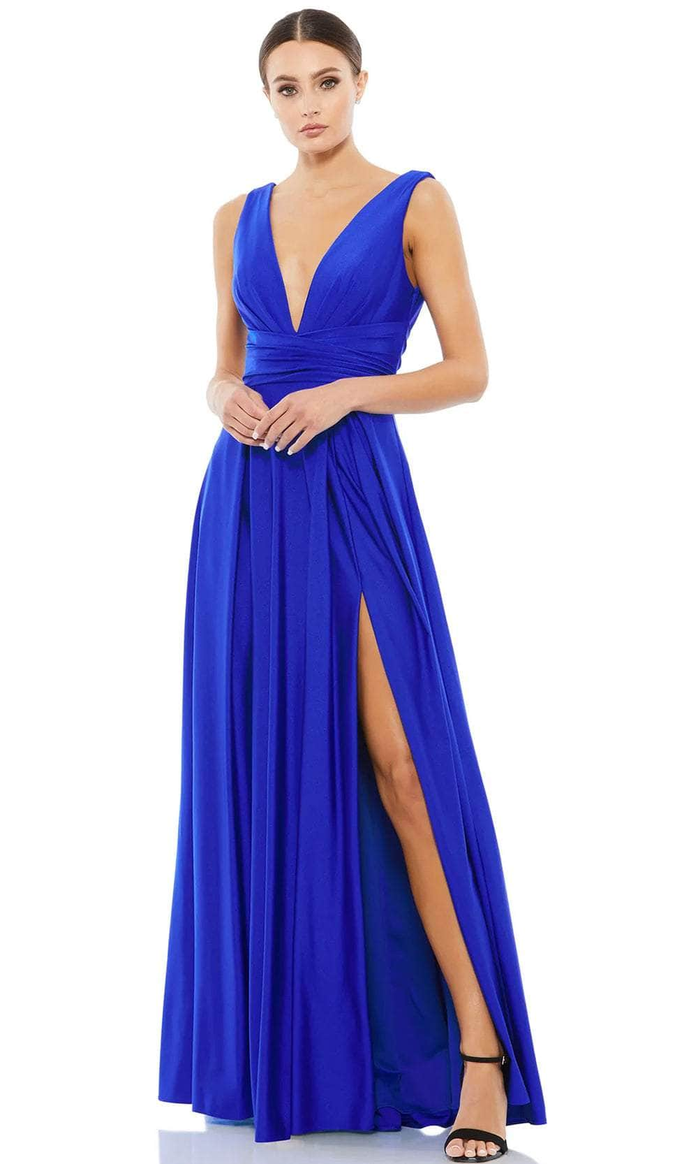 Ieena Duggal 26578 - Plunging V-Neck Jersey Evening Gown – Couture Candy