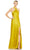 Ieena Duggal 26925 - Asymmetric Halter Prom Gown 0 / Chartreuse