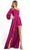 Ieena Duggal - 49141 Bishop Sleeve Long Dress Prom Dresses 0 / Berry