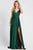 Ieena Duggal - 55278I V Neck Satin Gown Evening Dresses