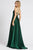 Ieena Duggal - 55278I V Neck Satin Gown Evening Dresses