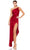 Ieena Duggal - 55324 Sleeveless One Shoulder Sheath Dress Evening Dresses 0 / Deep Red