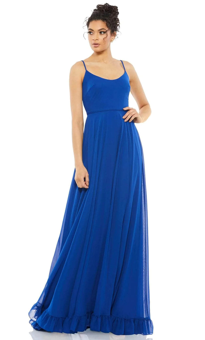 Ieena Duggal 55408 - Scoop-Neck Sleeveless Dress Prom Dresses 0 / Royal