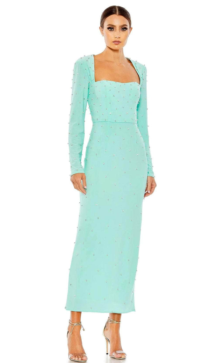 Ieena Duggal 55792 - Queen Anne Pearl Beaded Dress Cocktail Dresses 0 / Mint