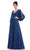 Ieena Duggal - 67847 Bishop Sleeve Wrap Gown Special Occasion Dress 2 / Midnight