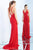 Ieena Duggal - Plunging V-Neck High Slit Sheath Gown 25846I - 1 pc Red in Size 2 and 2 pc Black in Size 8 and 10 Available CCSALE