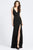 Ieena Duggal - Plunging V-Neck High Slit Sheath Gown 25846I - 1 pc Red in Size 2 and 2 pc Black in Size 8 and 10 Available CCSALE 8 / Black