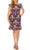 ILE Clothing - SCP1550 Ruffled Cap Sleeves Sheath Dress Holiday Dresses 0 / Navy Fuchsia