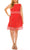 ILE Clothing - SCP5708 Bateau A-Line Knee-Length Dress Holiday Dresses 0 / Red Orange White