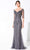 Ivonne D by Mon Cheri - 220D32 Metallic Sheath Gown Evening Dresses 4 / Dark Slate