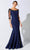 Ivonne D by Mon Cheri â€“ 221D52 Embroidered Bateau Neck Evening Dress - 1 pc Navy In Size 8 Available CCSALE 8 / Navy