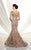 Ivonne D by Mon Cheri - Quarter Sleeve Lace Tulle Gown 216D52 - 1 pc Taupe/Pink in Size 10 Available CCSALE