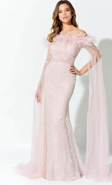 La Femme - 30442 Floral Lace Strappy Sheath Gown