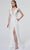 J'Adore Dresses J19021 - V-Neck Pleated Formal Gown Special Occasion Dress 2 / Ivory