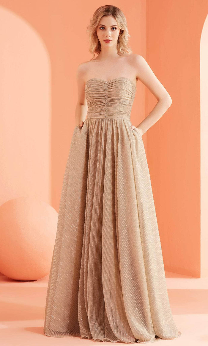 J'Adore Dresses J22003 - Sweetheart Metallic A-Line Evening Gown Special Occasion Dress