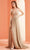 J'Adore Dresses J22004 - Metallic V-Neck Evening Gown Special Occasion Dress 2 / Champagne