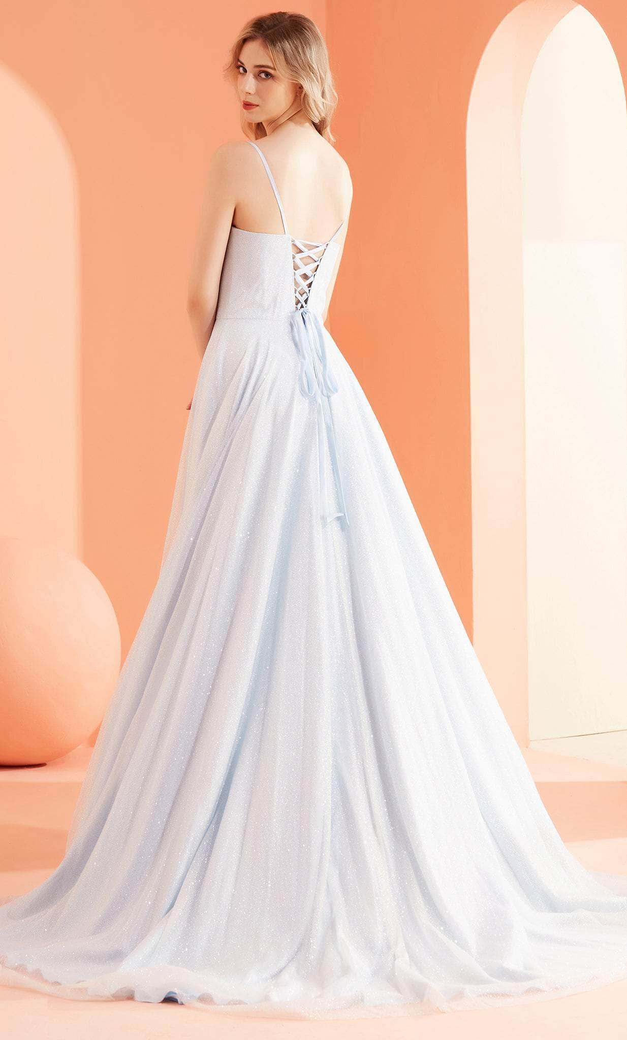 J Adore Dresses J22019 Sleeveless Glitter Tulle Evening Gown