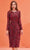 J'Adore Dresses J22064 - Long-Sleeved Beaded Midi Dress Special Occasion Dress