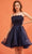 J'Adore Dresses J22083 - Pleated Strapless Cocktail Dress Special Occasion Dress 2 / Navy