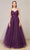 J'Adore - J18041 Pleat-Ornate Glitter A-Line Gown Special Occasion Dress 2 / Purple