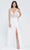 J'Adore - J20013 Beaded V-Neck Gown with Slit Special Occasion Dress 2 / Ivory