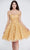 J'Adore - J20071 Beaded Sweetheart Cocktail Dress Special Occasion Dress 2 / Gold