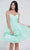 J'Adore - J20080 Tulle-Made Tier Short Dress Special Occasion Dress 2 / Mint