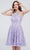 J'Adore - J20085 Floral Halter Neck Homecoming Dress Special Occasion Dress 2 / Violet