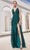 J'Adore - JM101 Plunging Neck Crisscross Strap Open Back Sequin Gown Special Occasion Dress 2 / Hunter